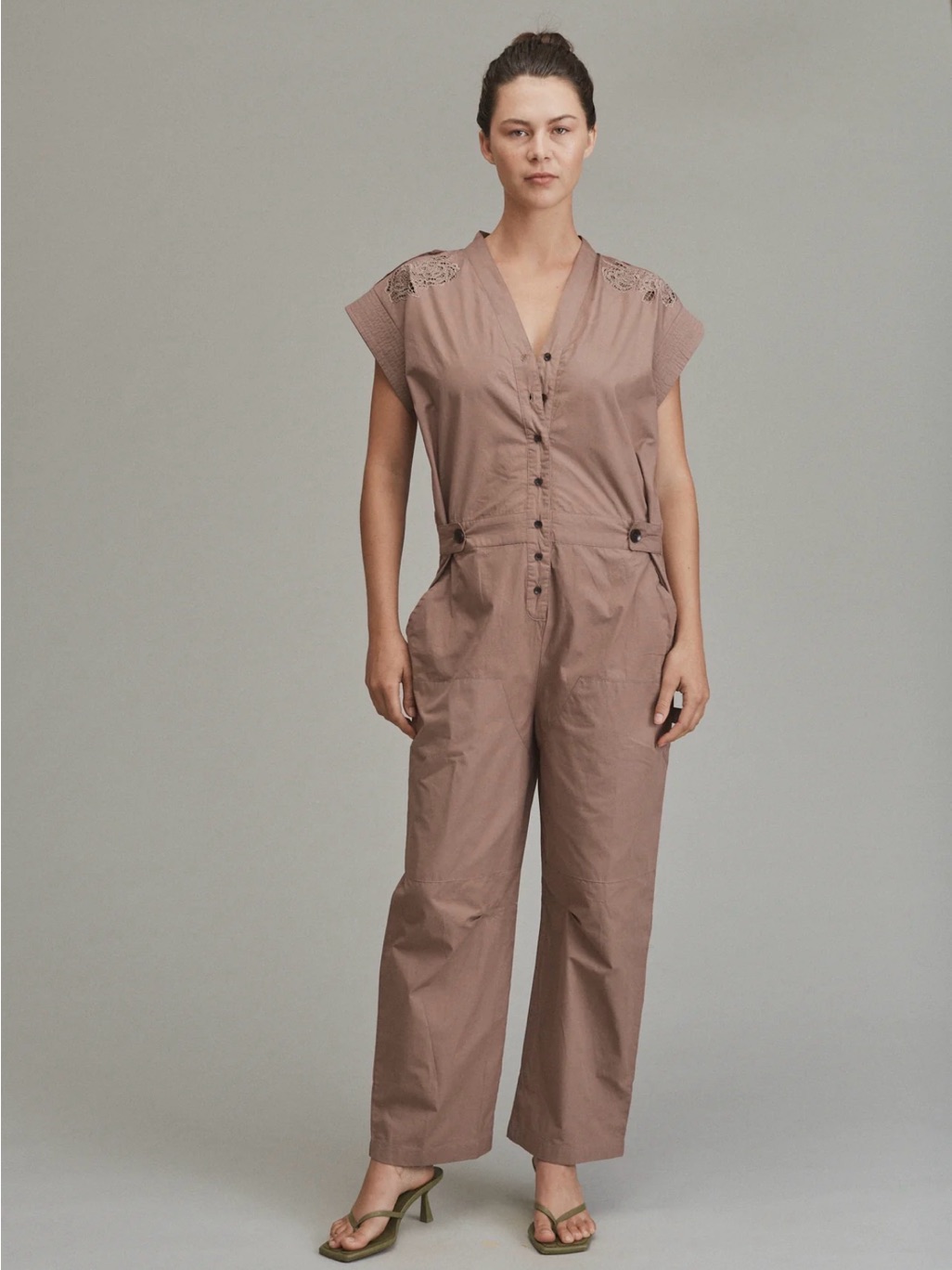 Acacia Riven M Jumpsuit With Lace Floral Detail- Size M New With Tags